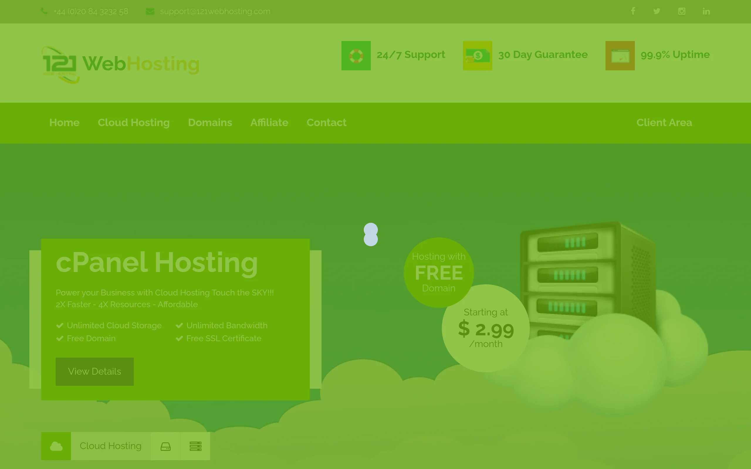 121WebHosting Interface
