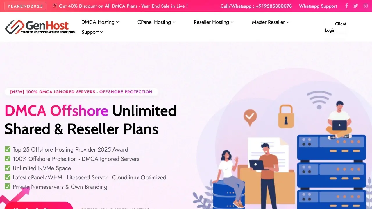 Genhost Webhosting Solution Interface
