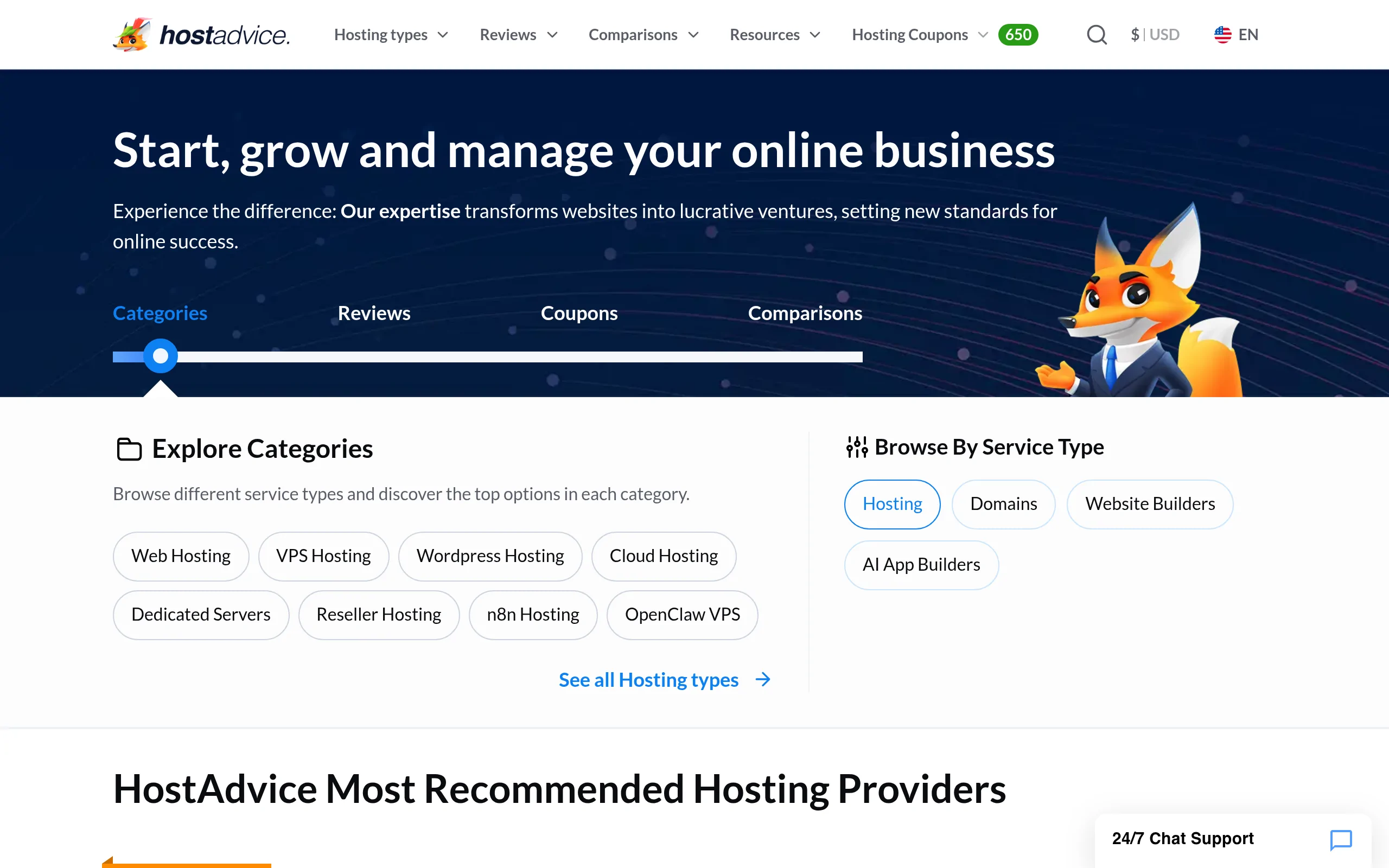 Hostadvice Interface