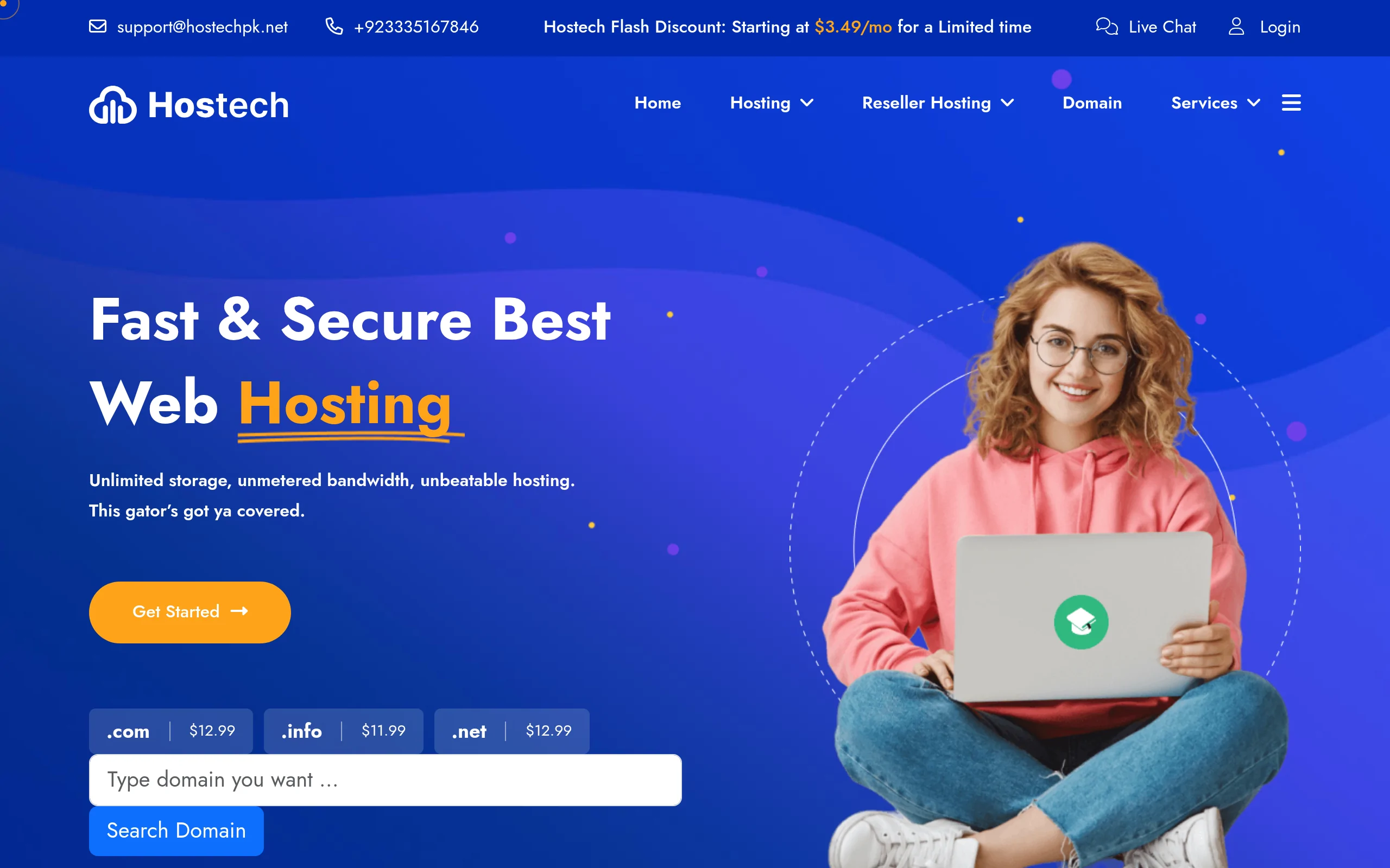 Hostech Web Solutions Pvt Ltd Interface