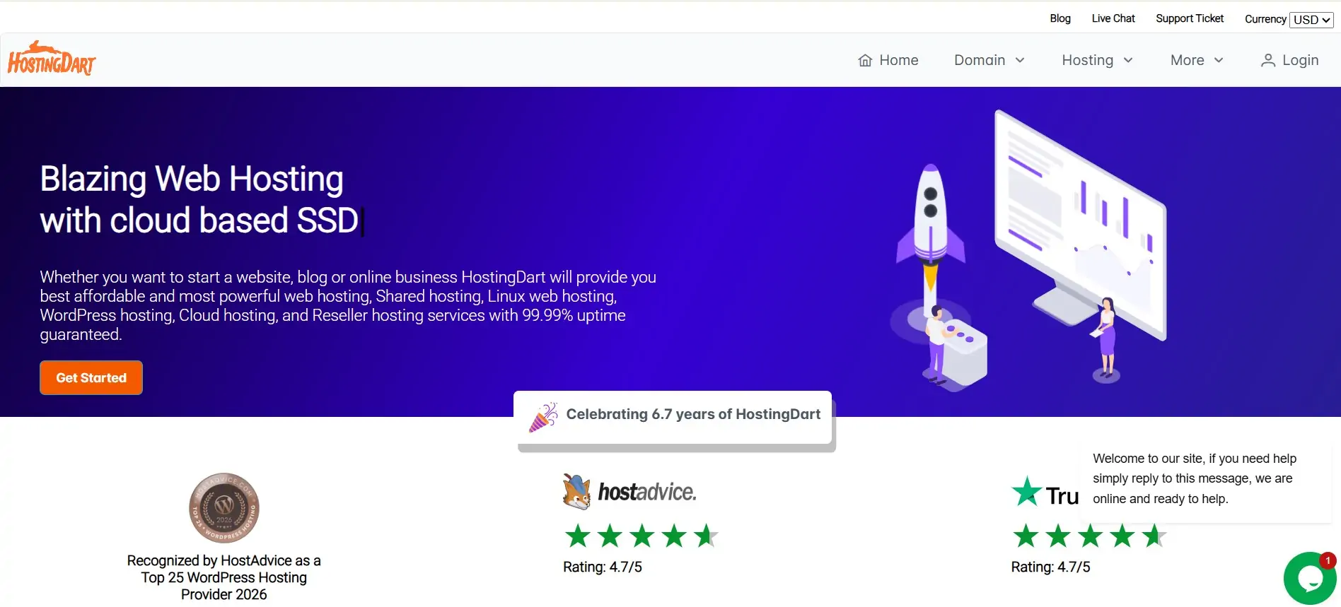HostingDart Interface