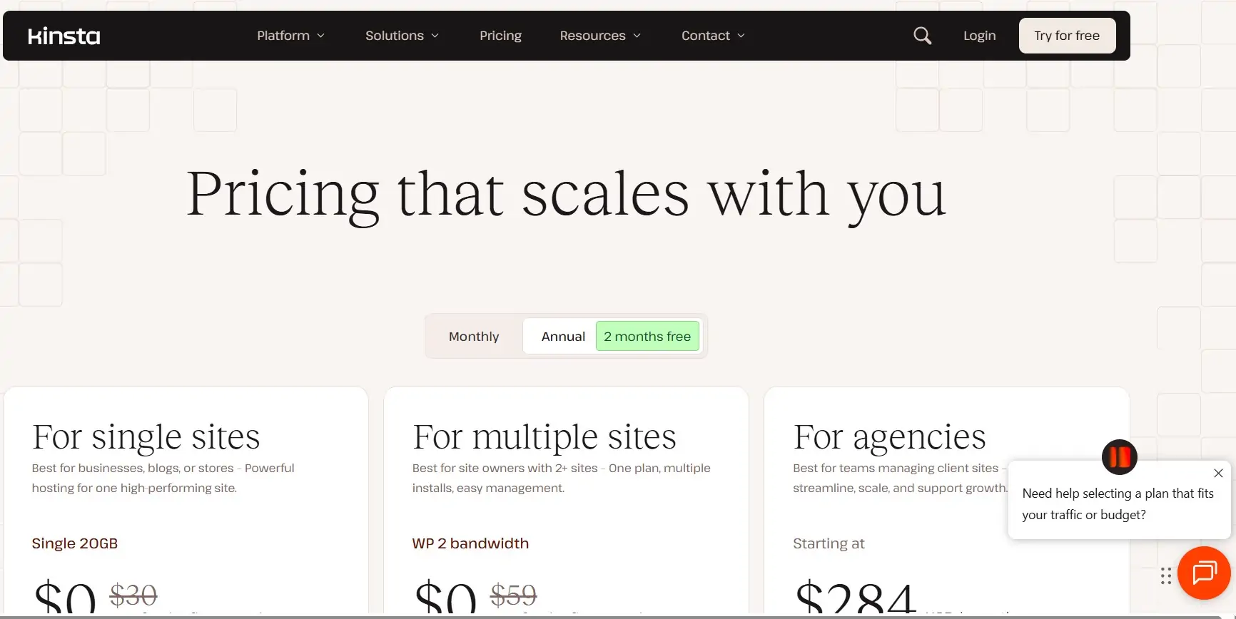 Kinsta Interface