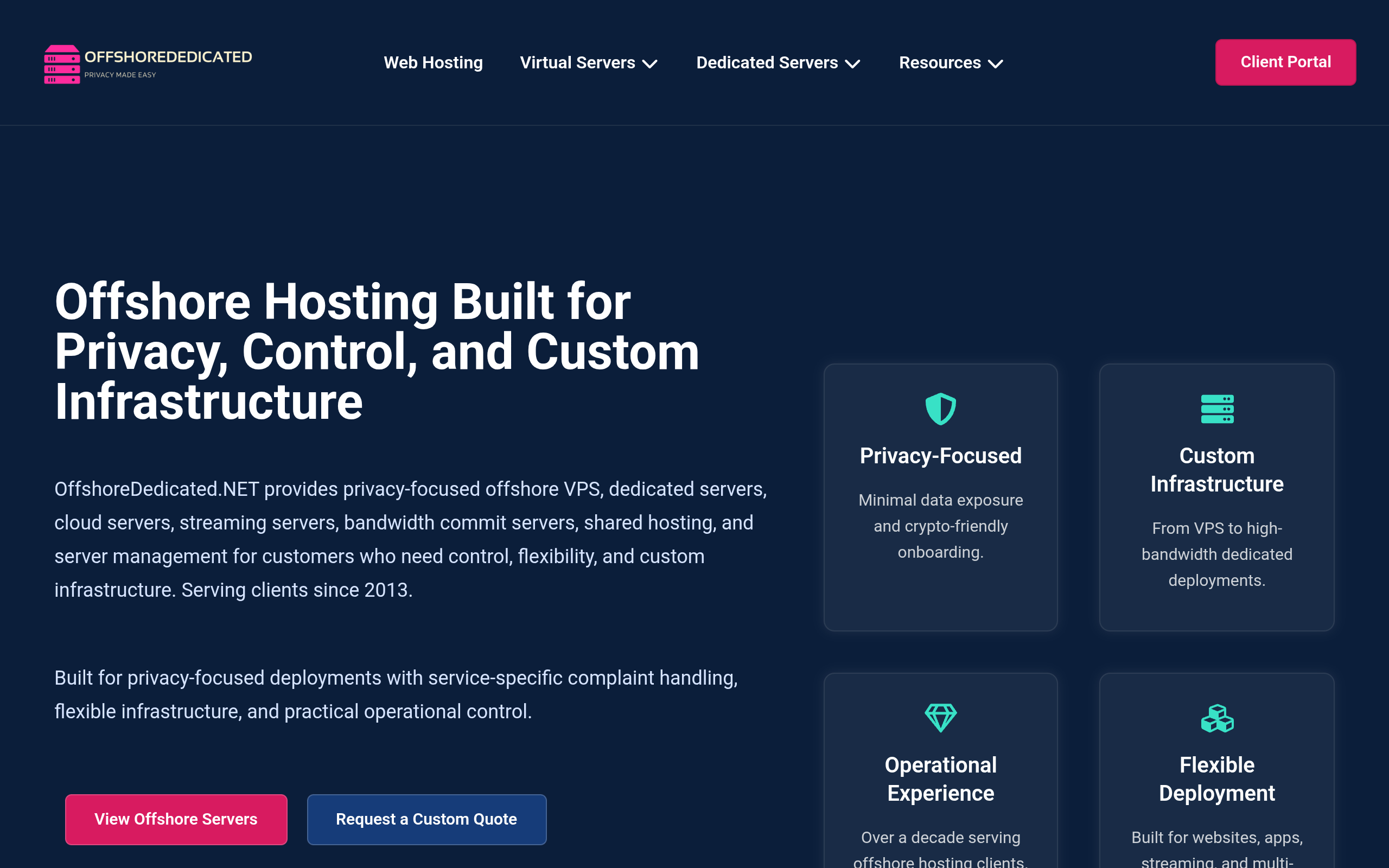 OffshoreDedicated Interface