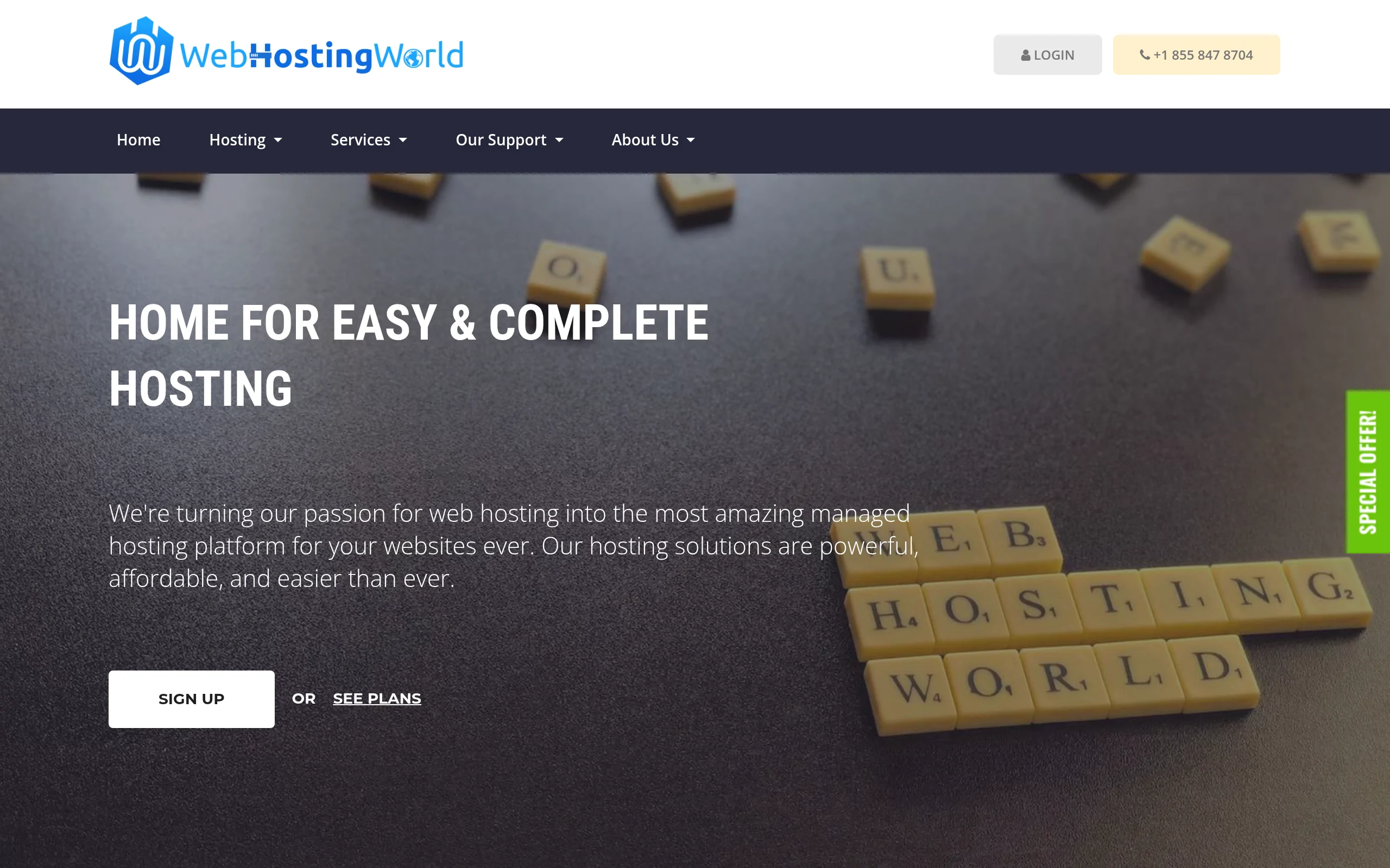 WebHostingWorld Interface