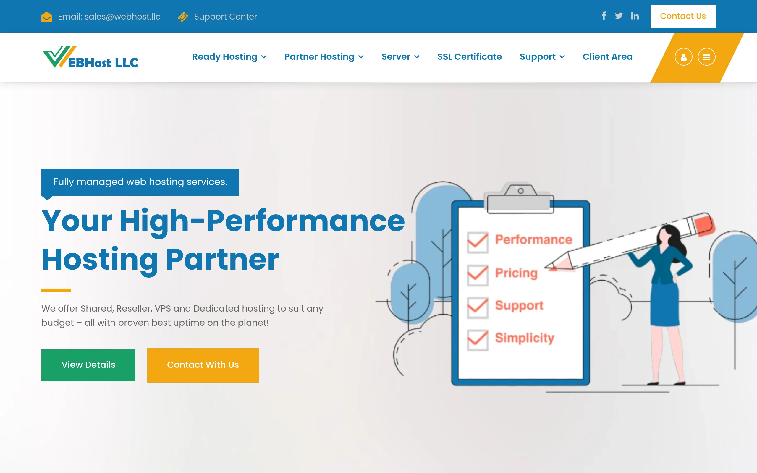 WebHost LLC Interface
