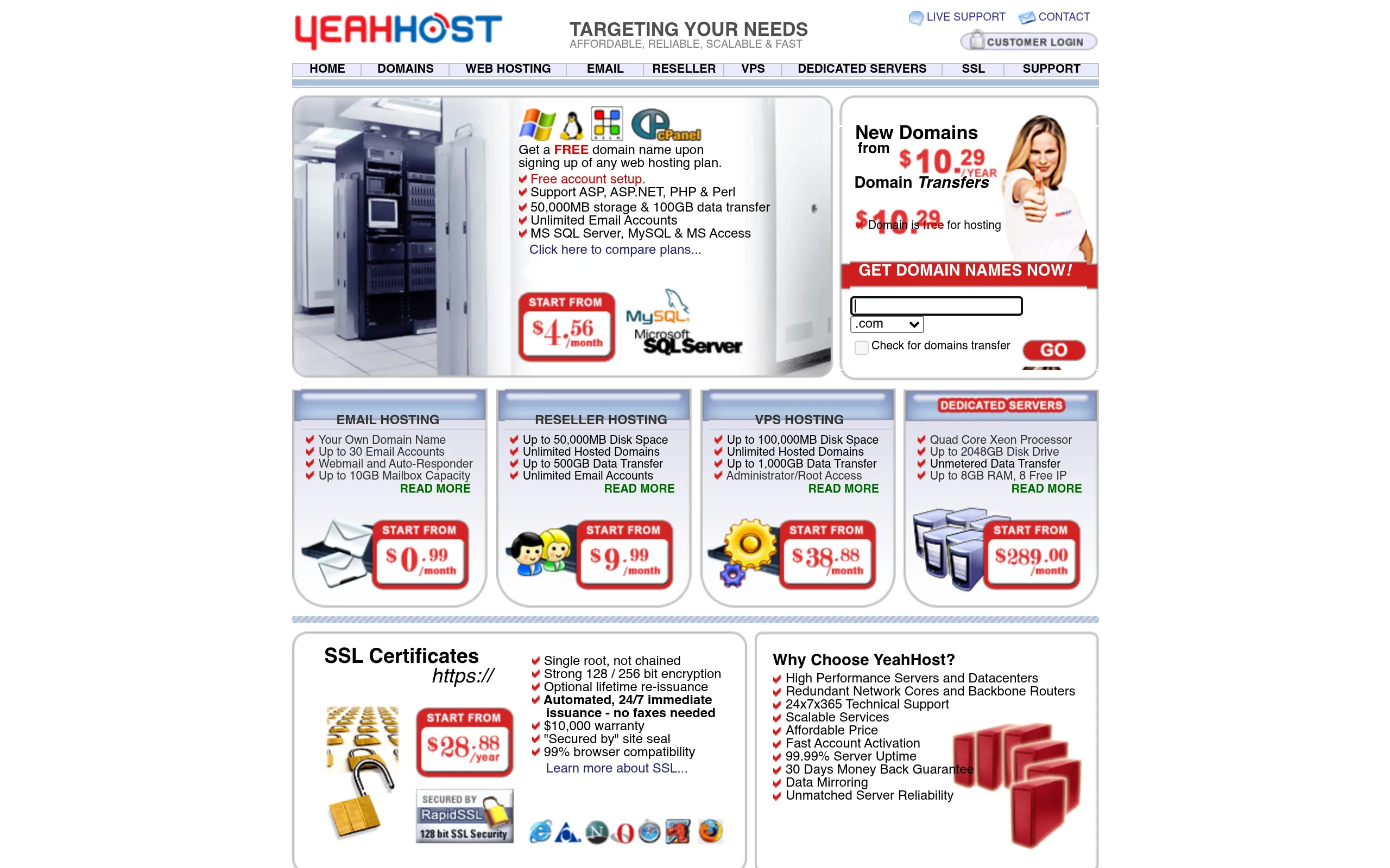 Yeahhost Interface